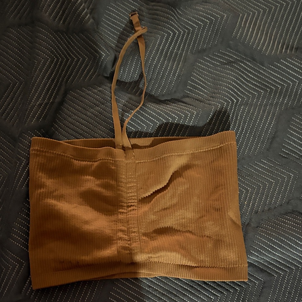 Aerie Brown Ribbed Crop Top